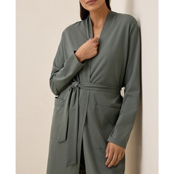 PACT Organic Cool Stretch Lounge Duster Green Sz XL {P12} - Picture 6 of 9